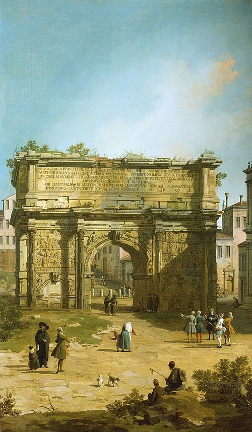 Rome: The Arch of Septimius Severus, 1742, Canaletto