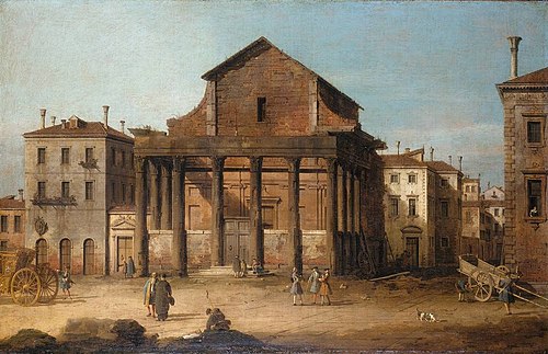 Rome: The Temple of Antoninus and Faustina, 1740, Canaletto