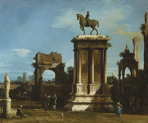 The Colleoni Monument in a Caprice Setting, 1744, Canaletto