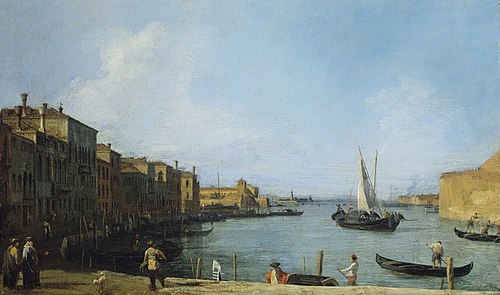 Venise: le canal de Santa Chiara vers la lagune, 1730, Canaletto