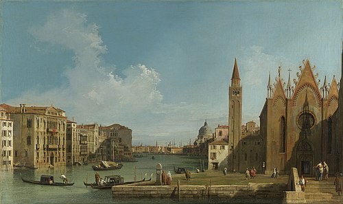 Venise : Le Grand Canal de Santa Maria della Carità au Bassin de San Marco, 1727, Canaletto