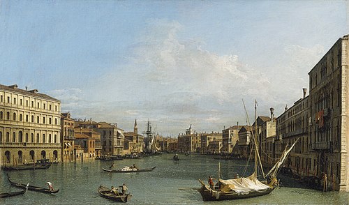 Venise: le Grand Canal du palazzo Foscari vers la Carità, 1726, Canaletto