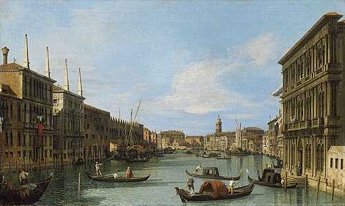 Venice: The Grand Canal from the Palazzo Vendramin-Calergi towards San Geremia, 1727, Canaletto