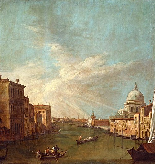 Venice: The Grand Canal towards the Bacino, with Santa Maria della Salute, 1725, Canaletto