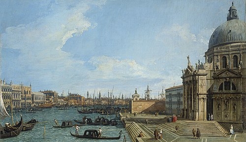 Venice: The Grand Canal with Santa Maria della Salute towards the Riva degli Schiavoni, 1730, Canaletto