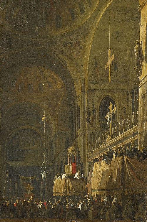 Venice: The Interior of San Marco by Night, 1725, Canaletto