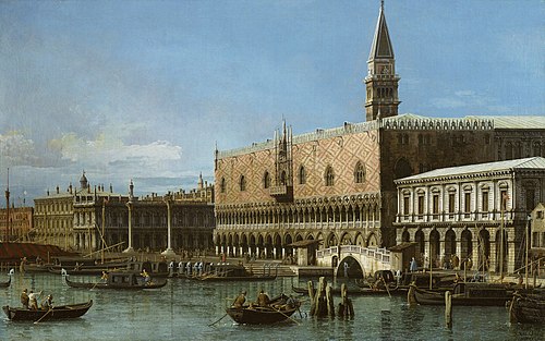 Venice: The Molo with the Prisons and the Doges' Palace, 1743, Canaletto