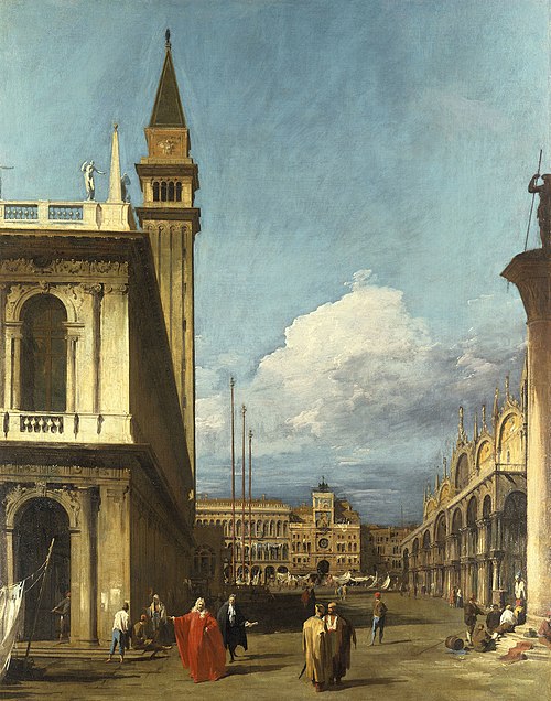 Venise: la Piazzetta vers la Torre dell'Orologio, 1727, Canaletto
