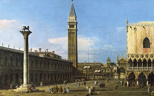 Venice: The Piazzetta towards the Torre dell'Orologio, 1743, Canaletto