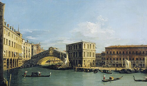 Venice: The Rialto Bridge from the North, 1726, Canaletto
