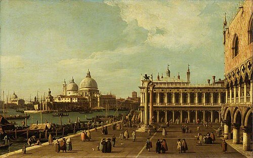 Venise : le Môle avec Santa Maria della Salute, 1740, Canaletto