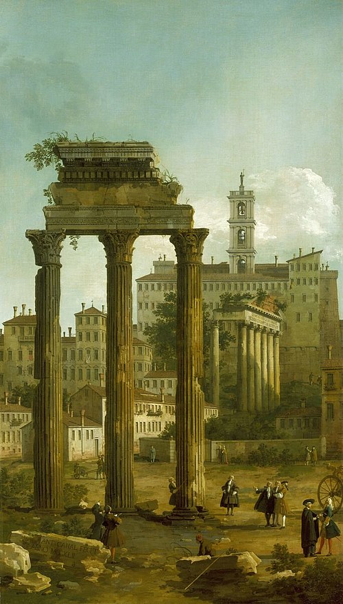 Rome: Ruins of the Forum looking towards the Capitol, 1742, Canaletto