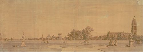 Warwick- The Town and Castle from the Priory Gardens, , Canaletto