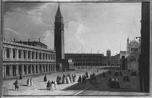 Blick über die Piazzetta gegen den Markusplatz (Nachahmer), , Canaletto