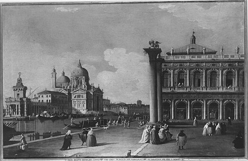 Südteil der Piazzetta mit der Biblioteca Marciana und Canale Grande (Nachahmer), , Canaletto