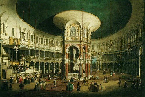 Londres: L'interieur de La Rotonde de Ranelagh, 1754, Canaletto