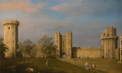 Warwick Castle, côté est, 1752, Canaletto
