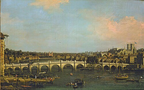 London: Westminster Bridge under Repair from the North, 1754, Canaletto