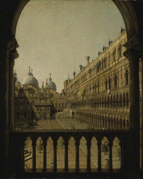 Interior Court of the Doge's Palace, Venice, 1756, Canaletto