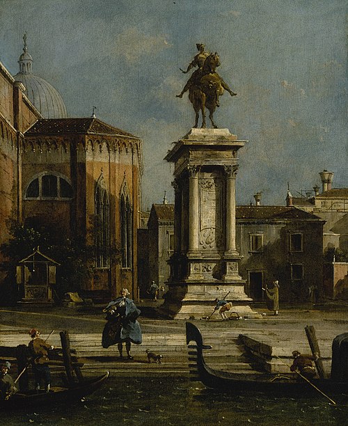View of the Santi Giovanni e Paolo and the Equestrian Statue of Bartolomeo Colleoni, 1760, Canaletto