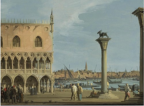View of the Piazetta with the Southwest corner of the Doge Palace, 1730, Canaletto