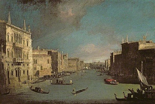 The Grand Canal, Venice, Looking North East from the Palazzo Balbi to the Rialto Bridge, 1724, Canaletto