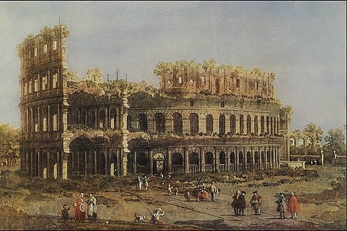 The Colosseum, 1745, Canaletto