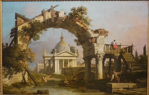 A Domed Church seen through a ruined Arch, 1754, Canaletto