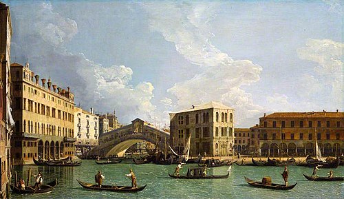 A View of the Rialto, Venice, 1734, Canaletto
