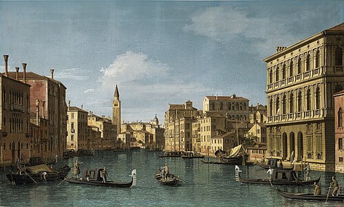 The Grand Canal, Venice, looking north-west from the Ca' Corner to the Ca' Contarini degli Scrigni, , 1738, Canaletto