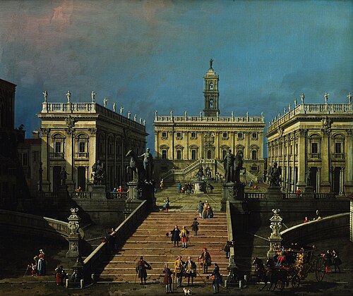 The Piazza del Campidoglio and the Cordonata, 1755, Canaletto