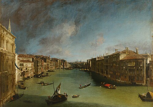 Le Grand Canal, vers le nord-est depuis le palazzo Balbi vers le pont du Rialto, 1723, Canaletto