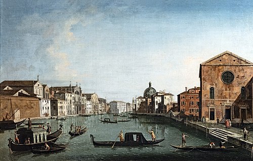 Le Grand Canal à Sainte Lucie, , Canaletto