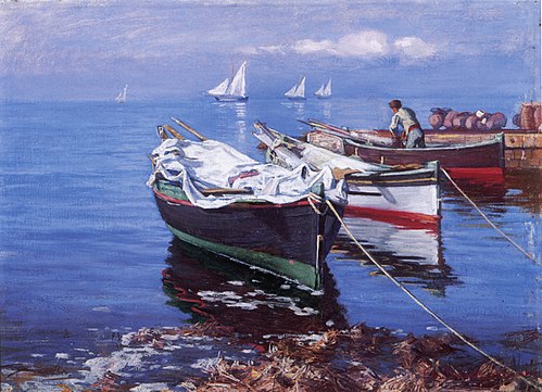 Italian fishing boats, 1900, Elin Danielson-Gambogi