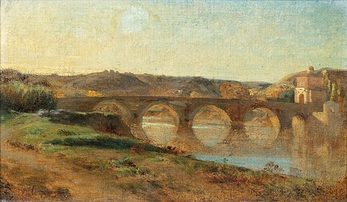 Italian Landscape with Bridge, , Jean-Baptiste Carpeaux