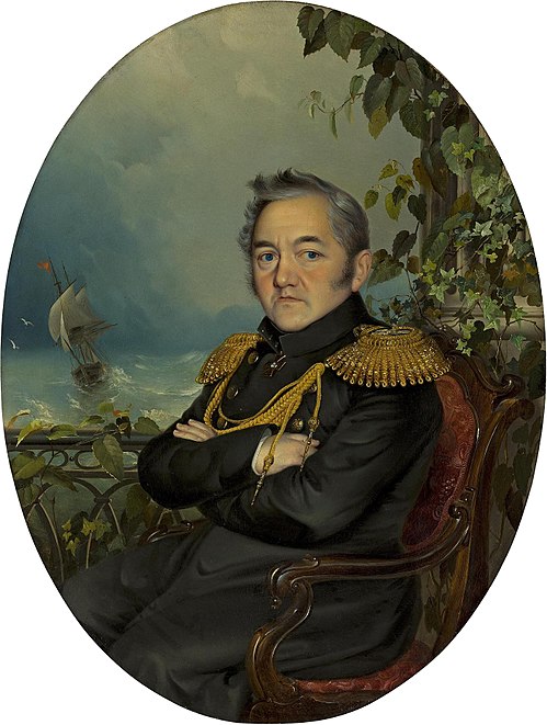 Portrait of Admiral Mikhail Lazarev, 1845, Robert Schwede