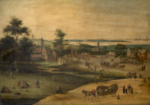 Village at the Scheldt, 1587, Jacob Grimmer