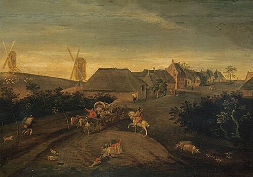 A Flemish Village, 1587, Jacob Grimmer