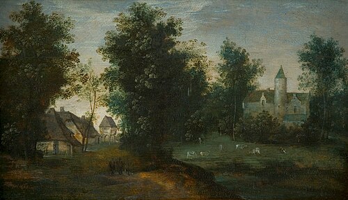 Wood Landscape with Buildings, 1546, Jacob Grimmer