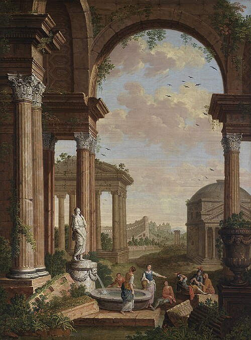 Paysage avec ruines romaines, 1775, Paul de Cock