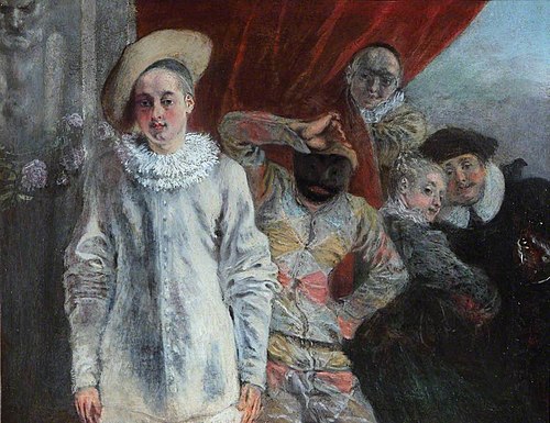 Pierrot, Harlequin and Scapin, 1719, Antoine Watteau
