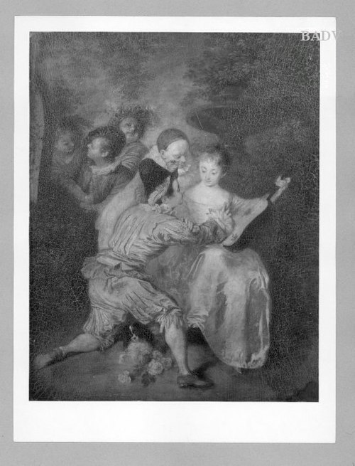 Überraschte Gitarrenspielerin, 1709, Antoine Watteau
