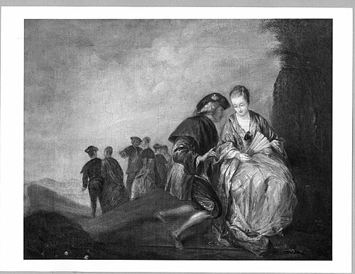 Couple of lovers, 1709, Antoine Watteau