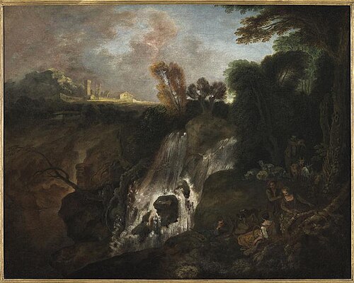 La Chute d'eau, 1712, Antoine Watteau