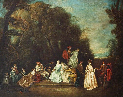 A Meeting in the Park, , Antoine Watteau