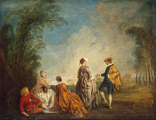 La Proposition embarrassante, 1715, Antoine Watteau