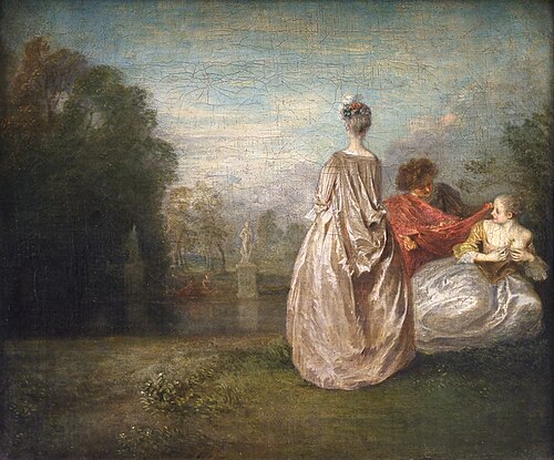 Les Deux Cousines, 1716, Antoine Watteau