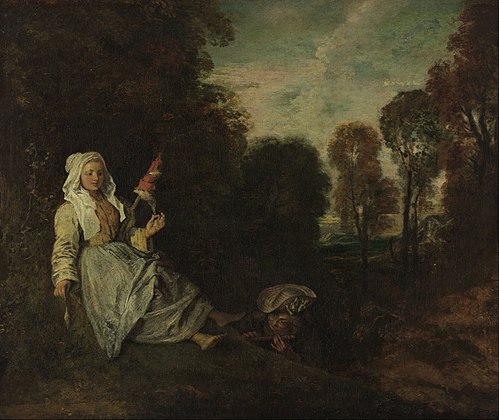 L'indiscret, 1709, Antoine Watteau