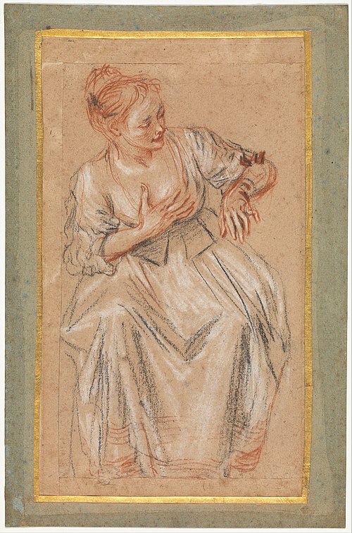 Seated Woman, 1716, Antoine Watteau