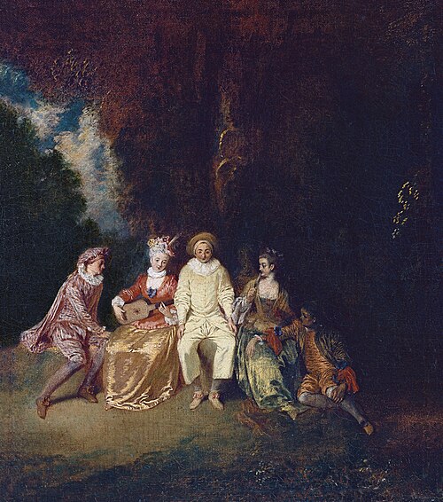 Pierrot Content, 1712, Antoine Watteau